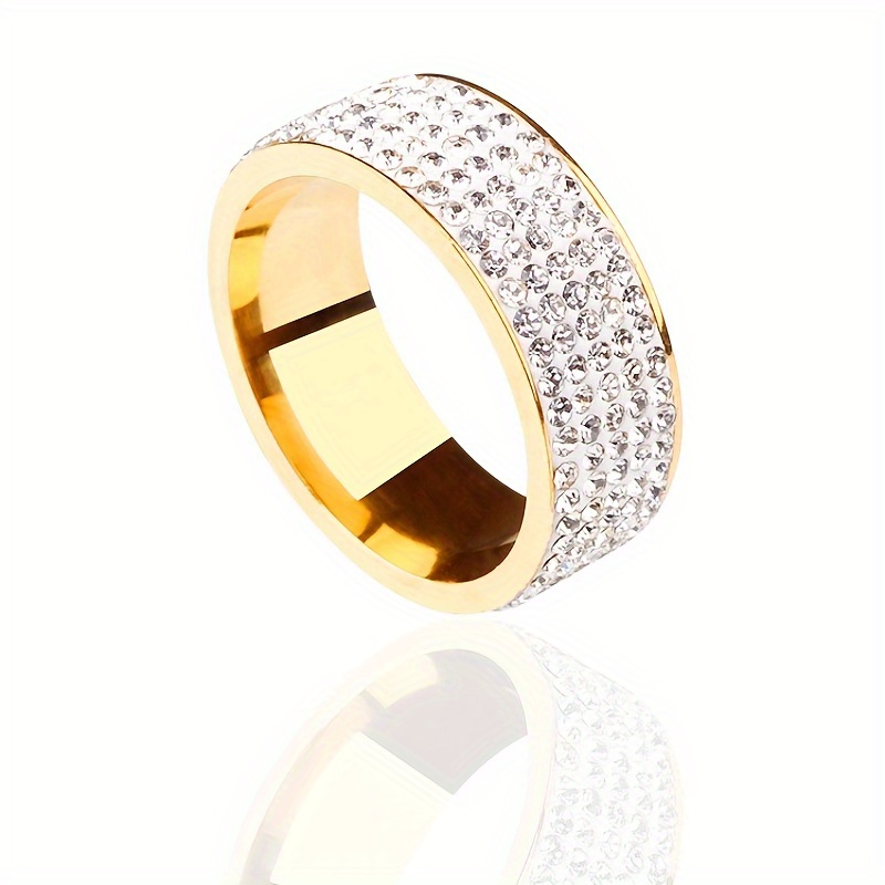 Flat Five Rows Diamond Ring